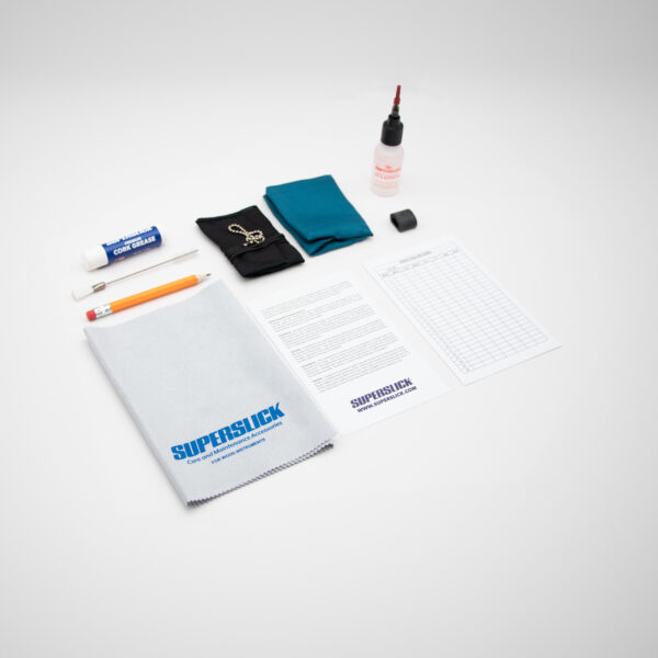 Superslick Bassoon Care Kit with Silk Swab Set, Polish Cloth and Key & Rotor Oil