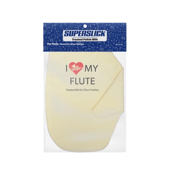 Superslick Polish Mitt, Treated for Flute, "I Love My Flute" - Image 2