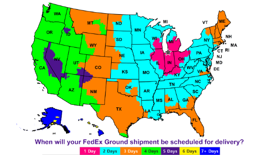 FedEx Transit Times Map